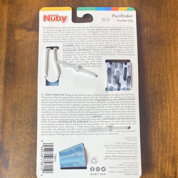 Pacifinder Pacifier Clip - Blue and Gray - Picture 2 of 4